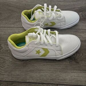 Converse White and Green Sneakers NWOT